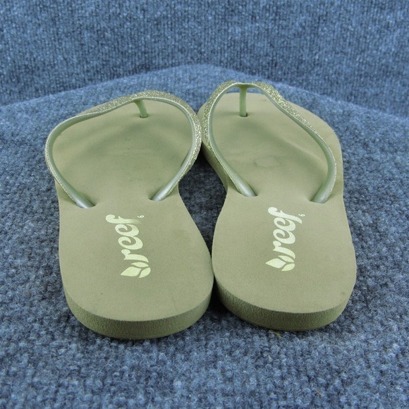 Reef Women Flip Flop Sandal Shoes Gold Synthetic Size 6 Medium - Picture 5 of 9
